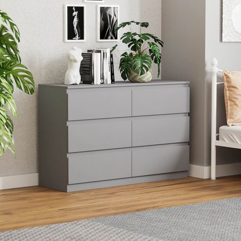 Wide Chest Of Drawers, Large Dresser, Double Drawer, Bedroom Drawers, Dresser Storage, 6 Drawer Chest, Wardrobe Design Bedroom, Grey Furniture, Sliding Wardrobe