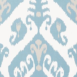 T16248 INDIES IKAT Wallpaper French Blue from the Thibaut Kismet collection French Blue Wallpaper, Ikat Wallpaper, Construction Wallpaper, Thibaut Wallpaper, Statement Wallpaper, Wallpaper Fabric, View Wallpaper, Storing Paint, Ikat Pattern