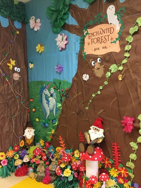 Classroom Themes Unique, Fairy Tale Classroom Door, Enchanted Forest Preschool Theme, Enchanted Forest Classroom Theme Bulletin Boards, Fairy Garden Classroom, Fairy Forest Classroom Theme, Magical Forest Classroom Theme, Fairytale Classroom Door, Enchanted Classroom Theme