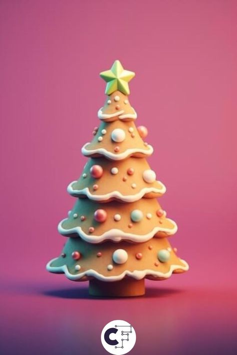 3D-Printed Gingerbread Christmas Tree Gingerbread Christmas Tree, Christmas 3d, Holiday Mood, Gingerbread Christmas, Festive Decor, Christmas Illustration, 3d Illustration, Festival Decorations, Holiday Spirit