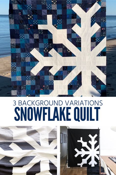 Large Snowflake Quilt Pattern, Blue Christmas Quilts Ideas, Fabric Snowflakes Pattern, Snowflake Quilt Pattern Free Printable, Xmas Quilts Free Pattern, Snowflake Quilt Pattern Free, Winter Quilts Ideas, Winter Quilt Patterns Free, Snowflake Quilt Blocks Free Pattern