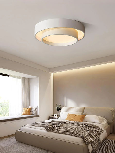 Upgrade your bathroom or powder room with flush mount ceiling lights. These fixtures provide bright, even lighting while keeping the space looking sleek. #BathroomLighting #PowderRoomIdeas #HomeStyling Led Art, Artistic Lighting, Ceiling Lamp White, Living Room Den, Studio Kitchen, White Ceiling, Modern Wall Lights, Modern Round, Round Design