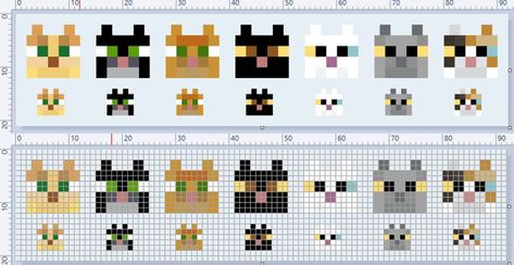 Minecraft Cats, Cats Cross Stitch, Piskel Art, Easy Perler Beads Ideas, Art Perle, Easy Pixel Art, Arte 8 Bits, Pixel Art Templates, Pixel Drawing