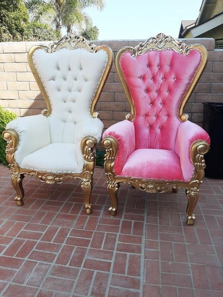 Single THRONE Hot Pink – Lounge Party Rentals Princess Living Room, Tea Party Wedding Theme, Princess Chair, Queen Chair, Royal Chair, Pink Lounge, Pink Glamour, Glamour Home, Party Chairs