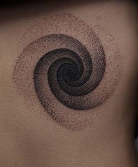 Spiral Leg Tattoo, Wormhole Tattoo, Pointalism Tattoos, Spiral Galaxy Tattoo, Voyager Tattoo, Pointillism Tattoo, Tattoo Tv Shows, Swirl Tattoo, Cosmic Tattoo