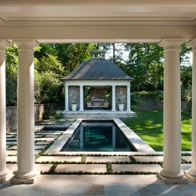 Pool Porch, Pool Pavilion, Pool And Garden, Contemporary French, Pool Areas, Porch Ceiling, Pool Pool, Guest Houses, Small Pools