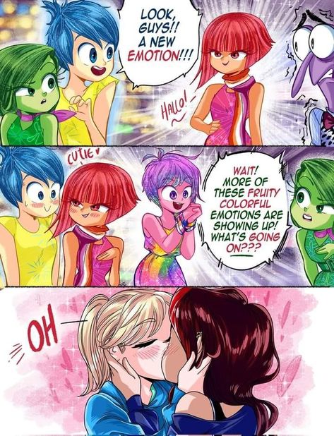 Wholesome Yuri, Riley Inside Out, Inside Out Riley, Yuri Gl, Pac E Mike, Movie Inside Out, Poppy Drawing, Lgbtq Funny, Creative Drawing Prompts