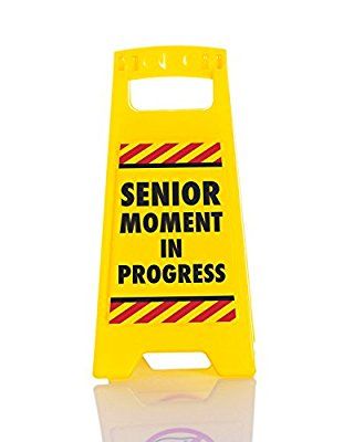 Boxer "Senior Moment" Desk Warning Sign, Plastic, Yellow Cake Table Birthday, Drunk Humor, Playful Decor, Desk Sign, Warning Sign, Gifts For Colleagues, Secret Santa Gift, Wall Art Plaques, Black Desk