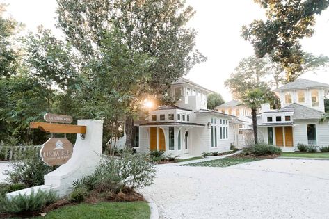 Lucia Bleu Cottages | A Luxury Getaway | Coastal Lifestyle Magazine At Lucia, Cottage Photography, Elegant Cottage, Coastal Living Magazine, Fairhope Alabama, Walled Courtyard, Fairhope Al, Southern Living House Plans, Honeymoon Vacations