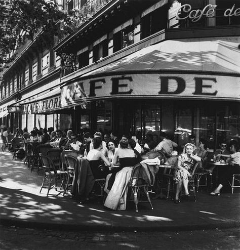 https://flic.kr/p/dnLW4X | Cafe de Flore July 1952 White Photo, Cafe, Restaurant, Paris, Black And White, White, Black