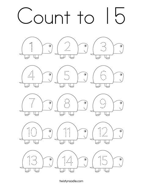 Count to 15 Coloring Page - Twisty Noodle Number 15 Preschool Craft, Numbers 1 To 15 Worksheets Preschool, Counting Coloring Pages, Number 15 Crafts For Preschoolers, Number 15 Activities For Preschool, Number 15 Worksheets Preschool, Number 15 Worksheet, Number Coloring Pages, Preschool Number Worksheets