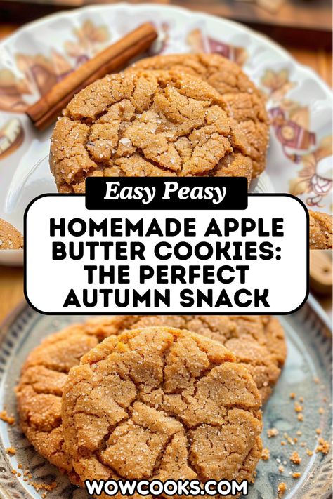 Discover the joy of homemade Apple Butter Cookies, the perfect snack for autumn! These delicious cookies combine the rich taste of apple butter with spices that evoke the essence of fall. Their soft and chewy texture makes them a delightful treat for any occasion, from family gatherings to cozy evenings at home. Easy to make and even easier to enjoy, this recipe is a must-try for anyone who loves baking. Fill your kitchen with the warm aroma of these delightful cookies and treat yourself and ... Recipes Using Apple Butter, Recipe For Apple Butter, Apple Butter Cookies, Homemade Apple Butter, Apple Butter Recipe, Fall Snacks, Butter Cookies Recipe, Delicious Cookies, Homemade Apple