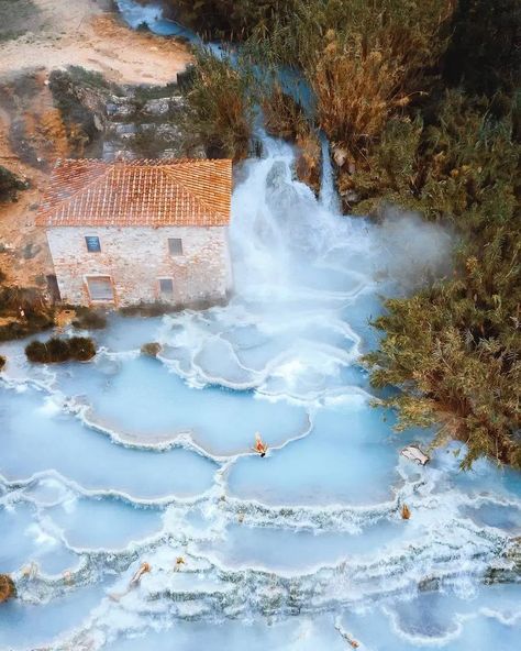 Saturnia Italy, Italy Magazine, Natural Spa, Scenic Landscape, Enchanted Forest, Travel Lifestyle, Aerial View, Hot Springs, Beautiful Destinations