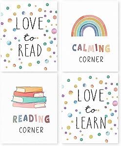 Reading Corner For Kids, Corner Artwork, Calming Corner Classroom, Classroom Decor Art, Classroom Wall Art, Calming Corner, Calm Down Corner, Read Sign, Art Poster Prints