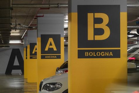 Parking Lot Signage, Parking Ideas, Basement Parking, Corporate Signage, Way Finding, Fan Coil Unit, Fire Exit, Modern Market, Experiential Design