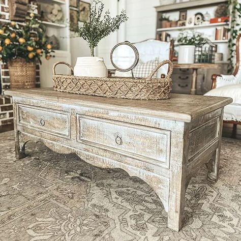 https://www.antiquefarmhouse.com/media/mf_webp/jpg/media/catalog/product/cache/87f7a85cd0f3ed2c3dff34ce326cd3a5/p/a/painted-cottage-style-coffee-table_2_lakehousefarmhouse.webp White Rustic Coffee Table, Refurbished Coffee Tables, French Country Coffee Table, Distressed Coffee Table, Country Coffee Table, Shabby Chic Coffee Table, Upholstered Bench Seat, Farmhouse Coffee Table, Cottage Decorating