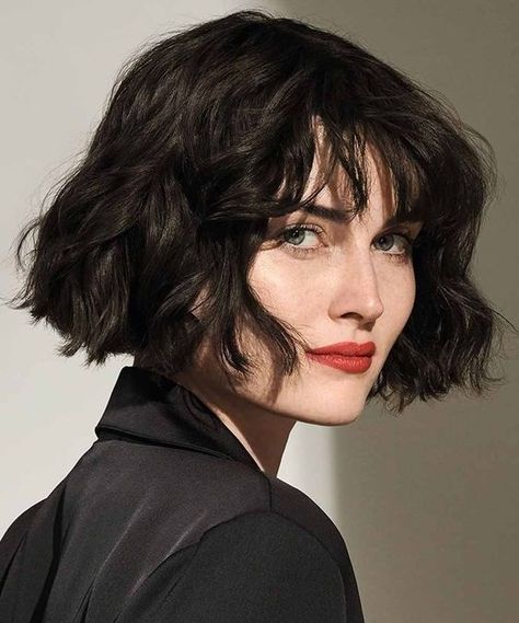 15 Stylish French Bob Haircut Ideas for a Chic and Timeless Look - thepinkgoose.com Bob Haircut, Dark Hair, A Woman, Red, Hair, Black