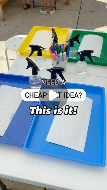 Marker Activities For Preschool, Spray Bottle Activities For Kids, Spray Bottle Activities, Paper Activities For Toddlers, Spray Bottle Art, Water Activities For Toddlers, Paper Towel Art, Summer Water Activities, Childcare Ideas