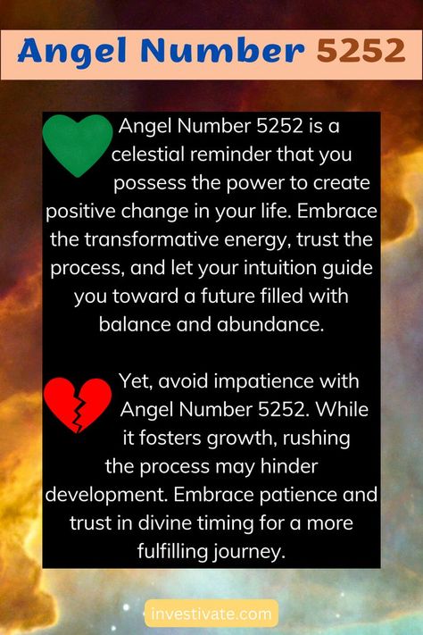 Angel Number 5252 Angel Number Meaning, Number Sequence, Angel Number Meanings, Divine Guidance, Divine Timing, Number Meanings, Angel Messages, Embrace Change, Life Choices