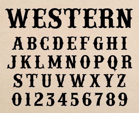 Western Font Wild West Font Old West Font Western Font Styles Cowboy Font Cowgirl Font Old Western Font Western Script Country Font Gothic fonts Font fonts #font #fonts #dafontfonts 17.572 Western Font Alphabet, Cowgirl Font, Free Hand Fonts, A Font Letter Design, Cowboy Font, Font Gothic, Country Fonts, Font Writing, Numbers Tattoo