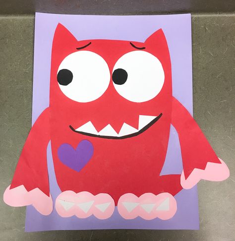 Love Monster Craft Preschool, Love Monster Craft, Craft Kindergarten, Monster Valentines, Valentine Boxes, Monster Craft, Monster Crafts, Preschool Arts And Crafts, Love Monster