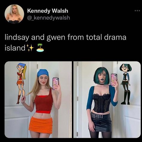 All Posts • Instagram Lindsay Total Drama Island Costume, Lindsay Total Drama Costume, Total Drama Island Halloween, Total Drama Island Costumes, Lindsay Total Drama, Twitter Reaction, Understood The Assignment, Duo Halloween Costumes, Reaction Memes