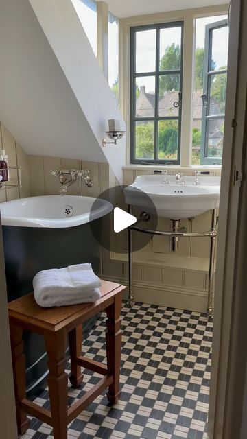 BRYAN GRAYBILL on Instagram: "We bought a small house in the Cotswolds with big ambitions.  So far, we have one working bathroom carved out of space that was once the attic.  Big ambitions….  #thecotswolds #expats #englishbath  #anglomania #bathremodel" Bath In Dormer Window, Large Attic Bathroom, Dormer Bathroom Addition, Tiny Attic Ensuite, Bungalow Attic Bathroom, Tiny Attic Bathroom, Bryan Graybill, Small Attic Spaces, Cozy Bathroom Ideas