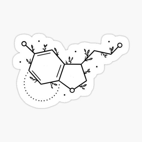 Serotonin Tattoos For Women, Chemical Tattoo Ideas, Dopamine Molecule Art, Chemical Tattoo, Dopamine Tattoo, Lsd Molecule, Serotonin Tattoo, Molecule Art, Dopamine Molecule