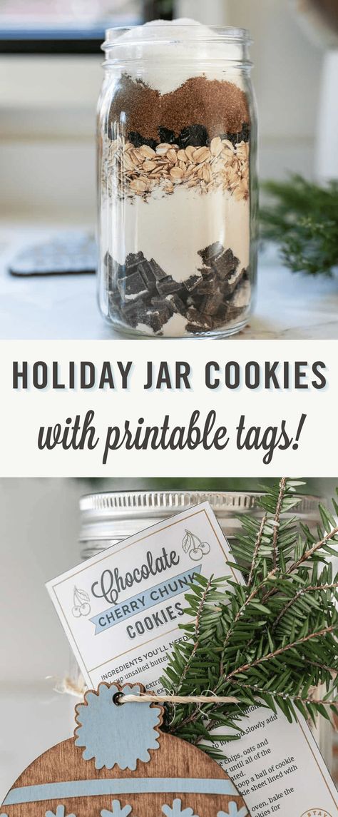 It’s not the holidays without cookies, and giving the gift of homemade holiday cookies in a jar is such a fun and easy idea. This post has everything you need including printable recipe cards! Cookie Jar Mix Recipe, Cookie Dough Jar Gift, Recipe In A Jar Gift Christmas, Christmas Cookie In A Jar Recipe Gift, Christmas Cookie Mason Jar Gift Ideas, Cookie In A Jar Gift, Recipe Jars Gifts, Pint Jar Cookie Mix Recipe, Christmas Cookie Jars Gift Ideas