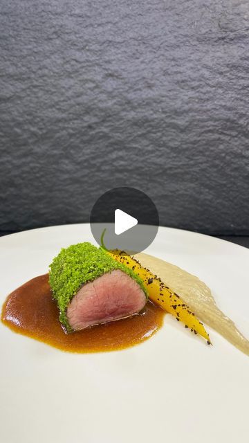 Rassim on Instagram: "Coffe rub lamb loin with figs pure.. lamb Jus {{RECIPE BELOW ⬇️⬇️… Good to be back to work and exited to produce more recipes pleased do let me know if you like this dish in the comment 👉Coffe rub: 
grounded coffe 50gm
Chili flakes  6gm
Rock salt 20gm
Smoked Paprika 7gm
Sugar 10gm
Onion powder 7 gm
Garlic powder 7gm
Coriander powder 5gm
Black pepper : 8 gm
Rosemary  10gm

👉Lamb loin coating:
Parsley 100gm
Garlic 5gm
Parmesan 10gm
Bread crumb (panko) : 50gm
Olive oil 30gm
Salt, black pepper
Thyme 

👉Figs puree:
Fresh figs 300gm
Cream 70gm
Maple syrup 30gm
Black pepper
Rock salt
  #lamb #steak #tenderloin #meat #steakdinner #eatclean #eathealthyfood #foodie #foodies #foodlovers #chefstable #chefmode #cooking #cookingvideo #gastronomia #gastronomía #cookingathome #fin Lamb Canape, Lamb Fine Dining, Minted Lamb Stew, Rosemary Lamb Shanks, Rack Of Lamb Fine Dining, Lamb Loin, Pop Up Dinner, Lamb Shanks, Chefs Table