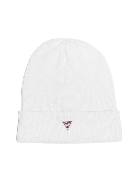 ELLISON LOGO GUESS BEANIE (WHITE) | Logo Guess Beanie Headwear Fashion, 21st Birthday Gifts, Triangle Logo, Head Accessories, Disney Fan Art, Teen Fashion Outfits, Lifestyle Brand, Lifestyle Brands, Teen Fashion