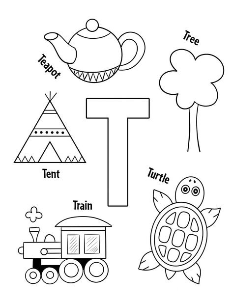 T Is For Craft Preschool, Letter Tt Worksheet, T Crafts For Preschool, T Is For, Letter T Worksheets For Preschool, Letter T Preschool, Letter T Coloring Page, Letter T Craft, Letter T Worksheet