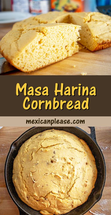 Masa Cornbread Recipe, Recipes With Masa Flour, Masa Harina Cornbread, Cornbread Mexican, Corn Flour Bread, Maseca Recipes, Masa Recipes, Recipes Corn, Decadent Cheesecake