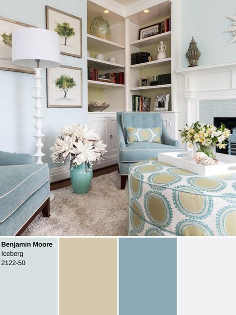 10 Ways to Decorate With Powder Blue | HGTV Light Blue Living Room, Brown And Blue Living Room, Blue Walls Living Room, Brown Living Room Decor, Best Leather Sofa, Light Blue Walls, Condo Remodel, Salon Suites, Frame House