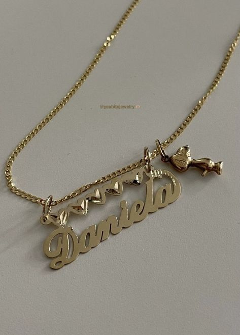 Gold name necklace unique