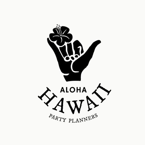 Hawaii Logo, Flowers Logo, Flower Logo Design, Hawaiian Designs, Hawaiian Flower, Logo Psd, Aloha Hawaii, Hand Logo, Flower Logo