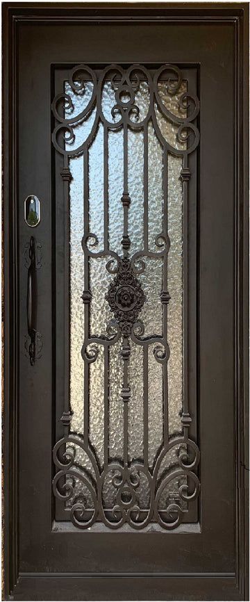 Wrought Iron Front Door, Art Deco Style Interior, Iron Front Door, Iron Entry Doors, Bug Screen, Wrought Iron Doors, Door Opening, Goth Home Decor, Iron Door