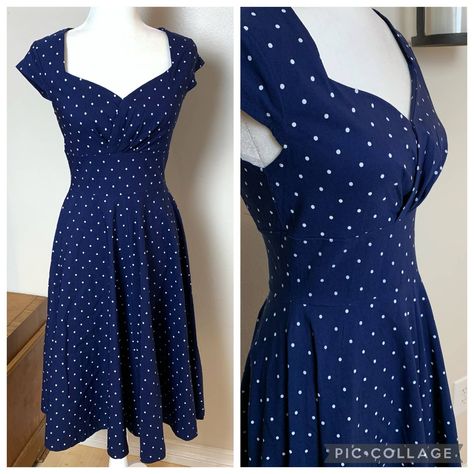 Reposhing This Item I Purchased From @Truesecondlove. Loved It, But It Turns Out Im A Large Not A Small !! The Fabric Has Stretch So This Classic And Super Flattering Cut May Also Work On Those Of You On The Small Side Of Medium Too. Questions? Leave A Comment Below! Blue 60s Dress, Dark Blue Vintage Dress, 60s Dresses Formal, Audrey Hepburn Dress, Green Slip Dress, Vintage Dress Blue, Retro Clothes, Long Sleeve Boho Dress, 40s Dress