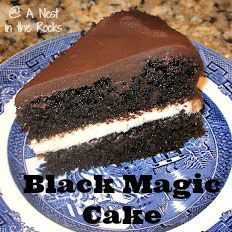 Black Magic Cake Rich chocolate cake with cheesecake filling and chocolate ganache @ A Nest in the Rocks Black Magic Cake, Bake Off Recipes, Cooking Challenge, Rich Chocolate Cake, Magic Cake, Cheesecake Filling, Dessert Cupcakes, Cake Flavors, Chocolate Cake Recipe