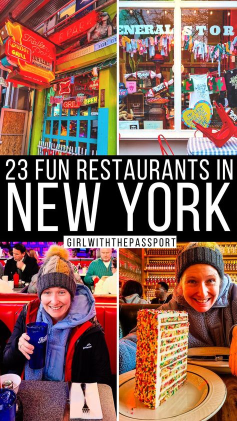 Use this local guide to figure out which unique restaurants in NYC are worth a visit. Weird Restaurants, Unique Bars, Fun Restaurants In Nyc, Nyc Bucket List, Restaurants In New York City, Midtown Nyc, New York City Christmas, Restaurants In Nyc, Restaurants In New York