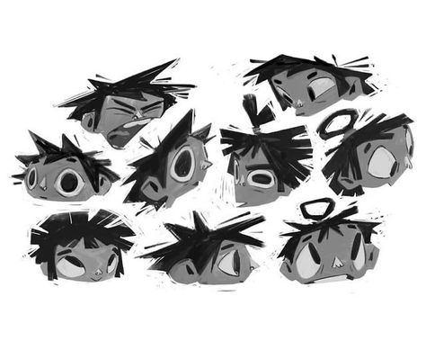 Eyes Drawing Illustration, Animation Reference Character, Reference Looking Down, Character Design Objects, Cartoon Character Styles, 2d Character Design Animation, D&d Illustration, Multi Eyed Character, Different Eye Styles Drawing