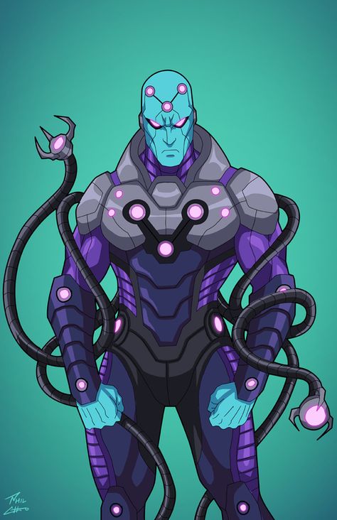 Brainiac. Liga de la Justicia Ilimitada. Villanos. Superman Villains, Villain Characters, Earth 27, Phil Cho, Superhero Costumes, Ragnarok Anime, Dc Comics Heroes, Comic Villains, Univers Dc