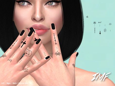 Tattoo Fingers, Fingers Tattoo, Los Sims 4 Mods, Butterfly Hand Tattoo, Sims 4 Tattoos, Skeleton Hand Tattoo, 4 Tattoo, Best Sims, Traditional Tattoo Flash