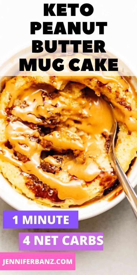 Keto Peanut Butter Mug Cake, Cake In The Microwave, Peanut Butter Keto, Quick Keto Dessert, Peanut Butter Mug Cake, Low Carb Mug Cakes, Keto Chocolate Mug Cake, Keto Mug, Peanut Butter Mug Cakes