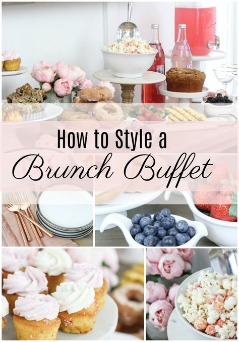 How to Style a Brunch Buffet - Rooms For Rent blog Ladies Brunch Decor, Brunch Party Buffet, Brunch Display Buffet Tables, How To Set Up A Brunch Buffet Table, Brunch Entertaining Ideas, Brunch Food Table Display, What To Serve At A Brunch, Ladies Brunch Ideas Decor, Open House Brunch Ideas