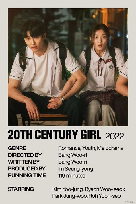 Movie Minimalist, 20th Century Girl, Minimalist Polaroid Poster, Good Animated Movies, Movies To Watch Teenagers, Korean Drama Series, New Movies To Watch, Most Paused Movie Scenes, K Dramas