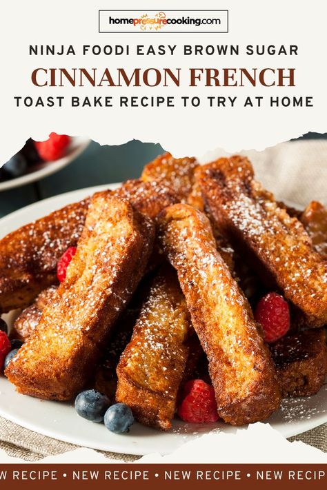 Make your mornings magical with our Easy Brown Sugar Cinnamon French Toast Bake in the Ninja Foodi! This recipe delivers a heavenly blend of cinnamon and brown sugar in a perfectly baked French toast. Great for lazy weekends or family brunches, it’s easy to whip up and even easier to enjoy. Excited to try it? Visit homepressurecooking.com for the complete recipe and more delectable dishes. Start your day with a delicious twist! Breakfast Crunchwrap, Cinnamon French Toast Bake, Delicious French Toast, Baked French Toast, Toasted Ravioli, Egg Bites Recipe, Sugar Donut, Cinnamon French Toast, Biscuit Bake