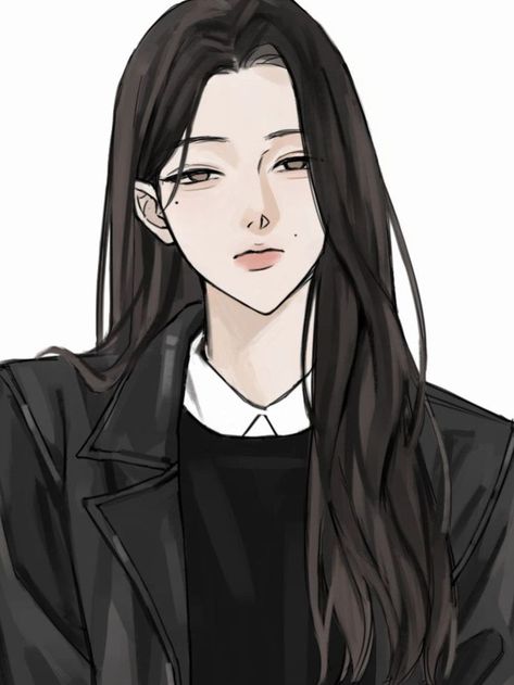 Girl With Black Hair Drawing, Characters With Short Black Hair, Korean Manhwa Art Style, Style Your Clothes, Hair Sketch, Girls With Black Hair, Fancy Art, Pretty Drawings, Concept Art Drawing