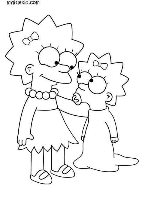 Brother And Sister Tattoo Ideas, Sister Tattoo Ideas, Super Coloring Pages, Simpsons Tattoo, Keith Haring Art, Simpsons Drawings, Haring Art, Matching Sister Tattoos, Line Doodles