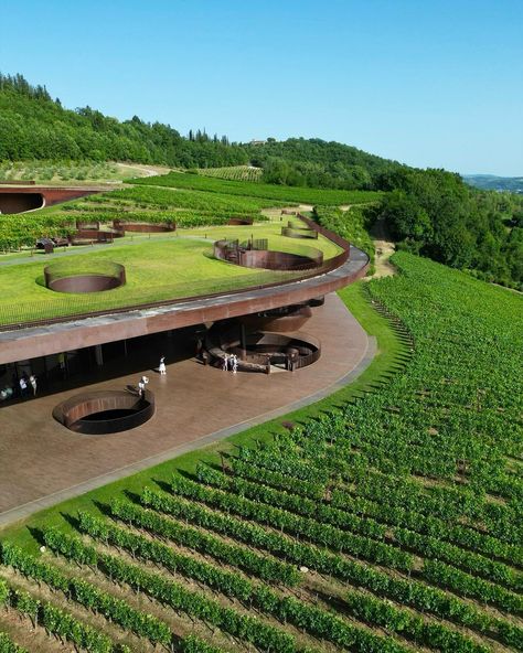 OC ™ | Antinori nel Chianti Classico is a renowned vineyard owned by the Antinori family, one of Italy’s most historic winemaking dynasties with… | Instagram Vineyard Lifestyle, Antinori Winery, Chianti Italy, Vineyard House, Chianti Classico, Equestrian Center, Green Roof, Wine Cellar, Florence